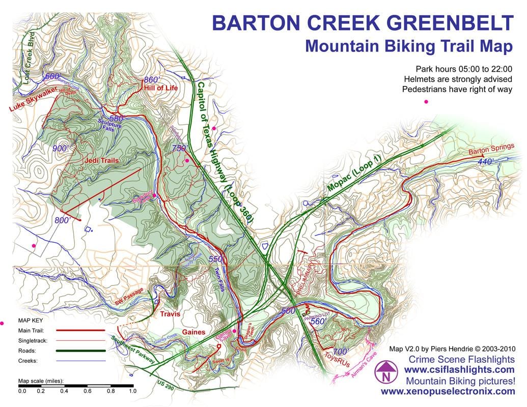 greenbelt žemėlapį, Austin