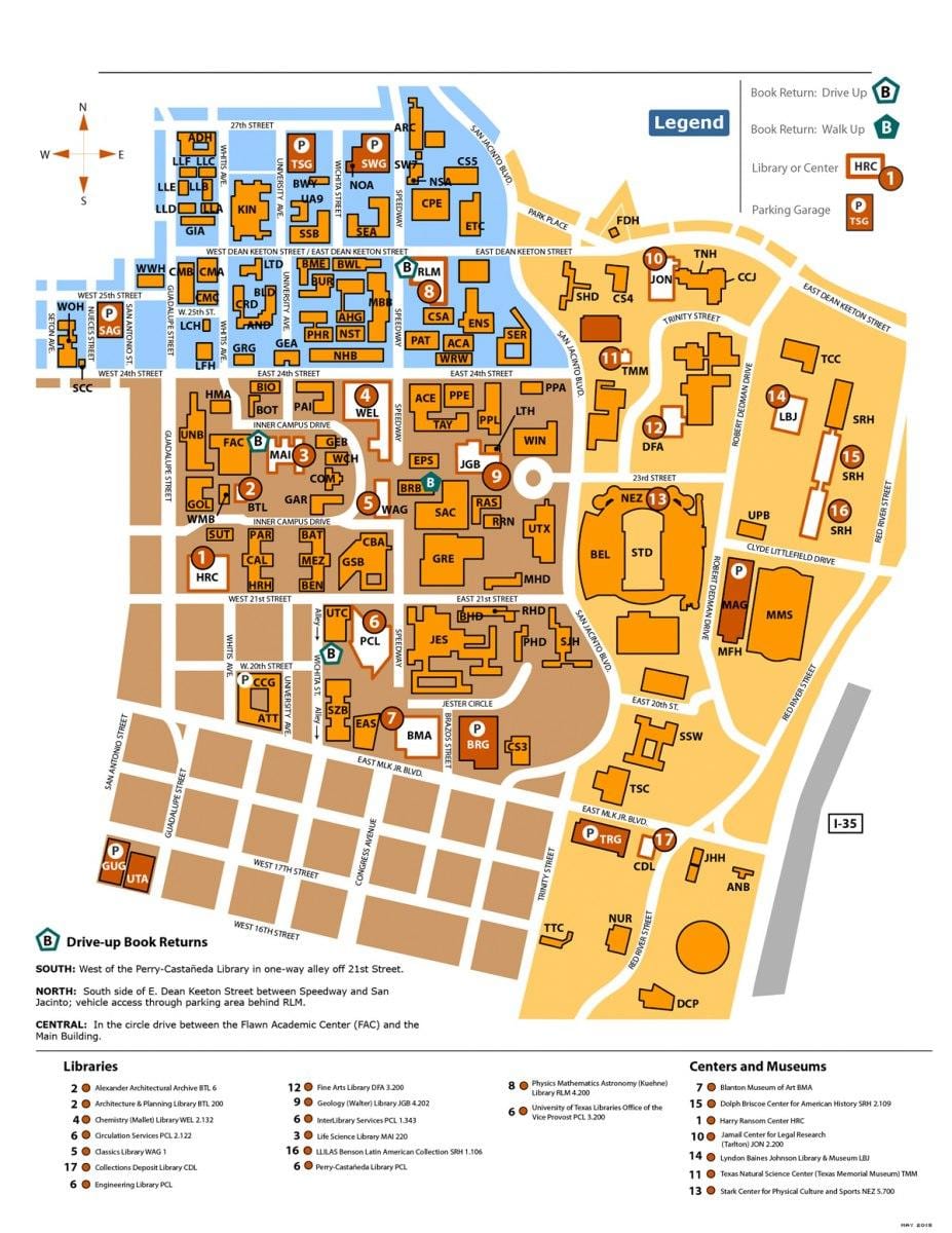 žemėlapis ut Austin universiteto