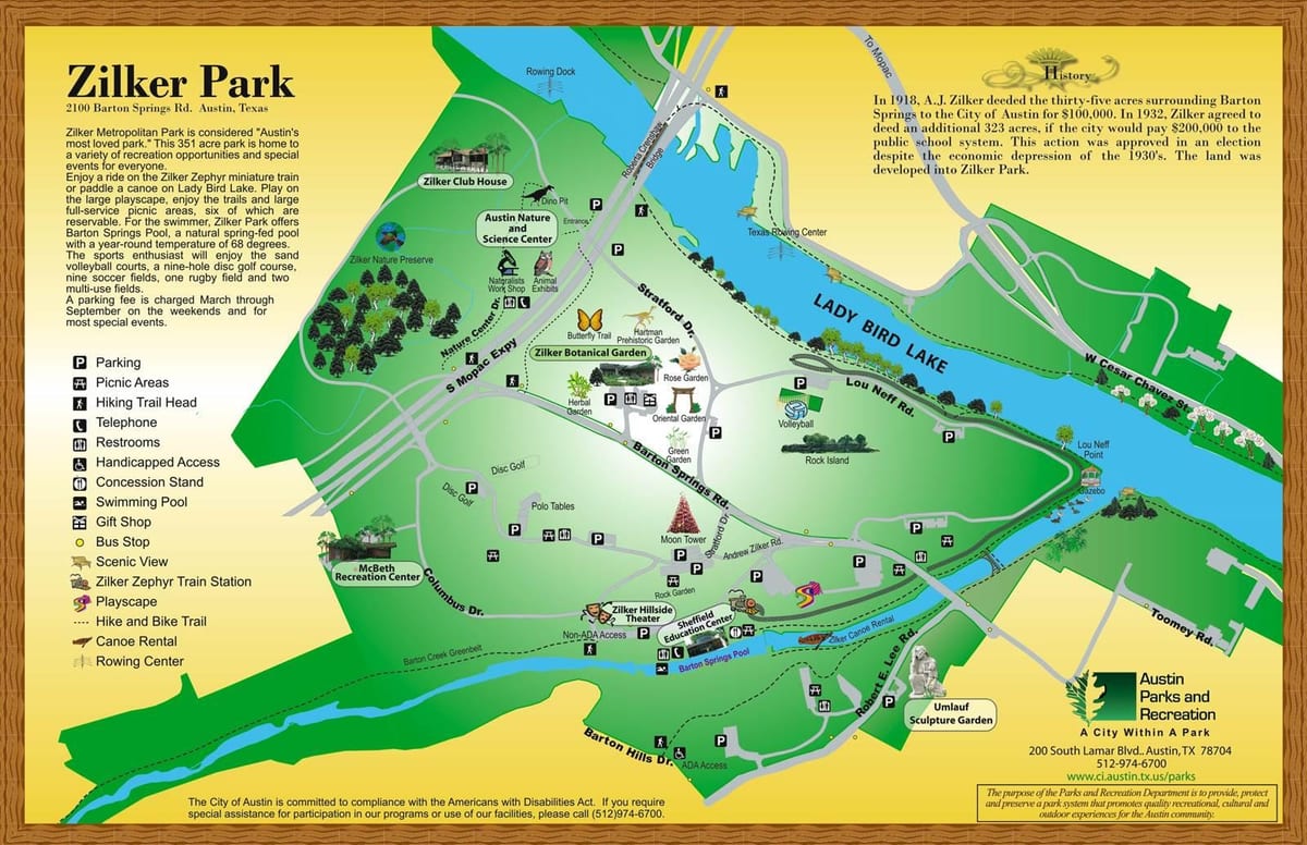 žemėlapis Zilker park