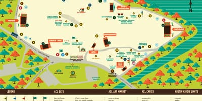 Žemėlapis Austin ACL festivalis